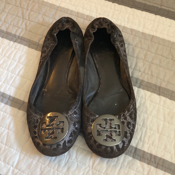 Tory Burch Shoes - Tory Burch Reva Ballet Flat Black Leopard 6.5